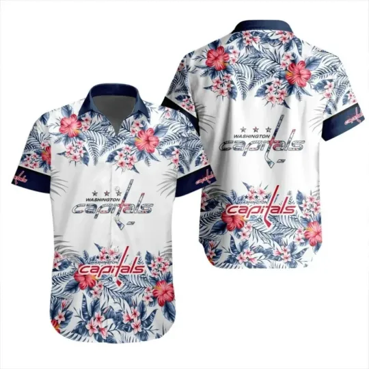 Washington Capitals Floral Paradise Hawaiian Shirt aloha baseball fan shirt, Gift for Fan
