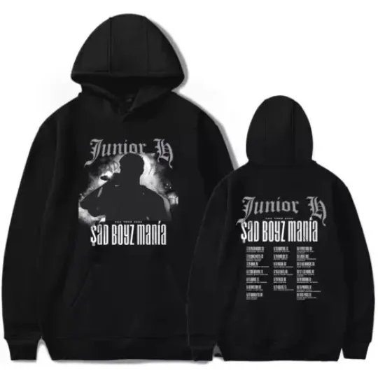 Junior H Merch Sad Boyz Mania Tour 2024 Hoodie Unisex Hip Hop Hoodie