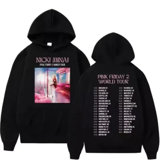 Rapper Nicki Minaj Pink Friday 2 World Tour Hoodie For Fans Double Sided