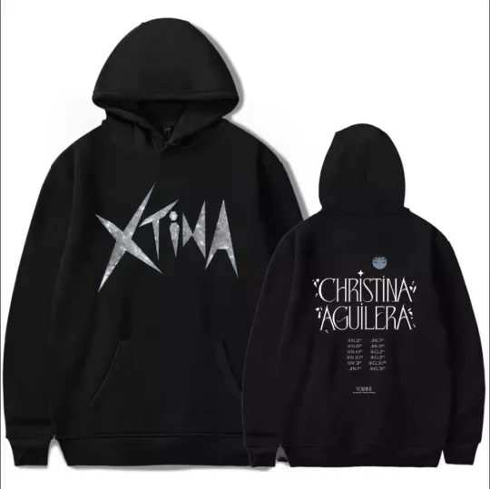 2 sided hoodie, Christina Aguilera Merch Midnight Tour