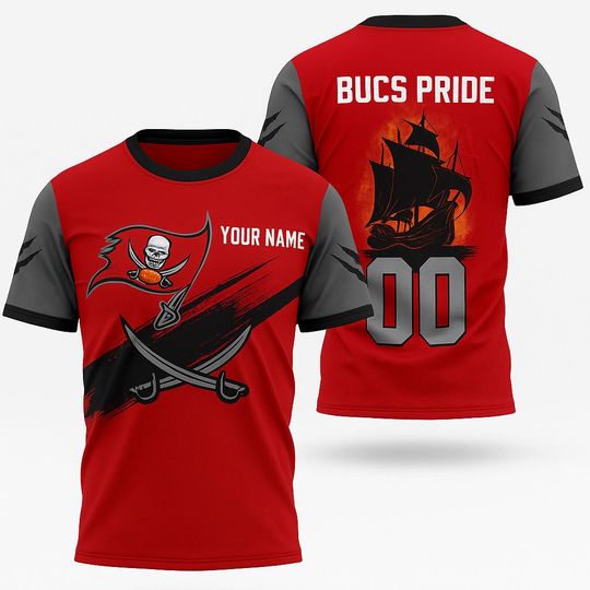 Custom Tampa Bay Football Buccaneers 3D Shirt, Football Team Shirt for Fan