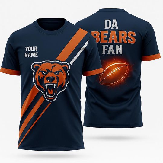 Custom Chicago Football Bears 3D Shirt, Football Team Shirt for Fan