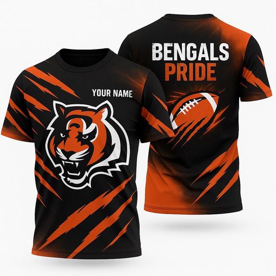 Custom Cincinnati Football Bengals 3D Shirt, Football Team Shirt for Fan