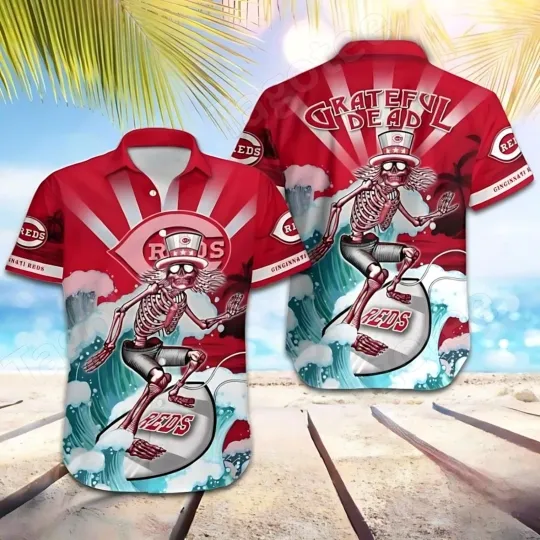 Cincinnati Grateful Surfer Hawaiian Shirt, Gift for Fan