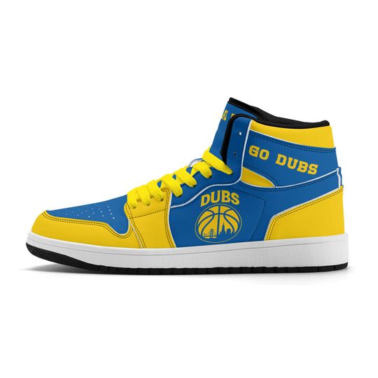 Golden State Basketball Team Sneakers for Men & Women Dubs Team Themed Basketball Sport Shoes Blue Yellow Sneakers Nation Gifts Bay
