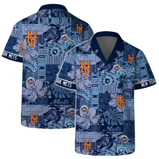 New York Mettts Sunset Paradise Hawaiian Shirt, Gift for Fan