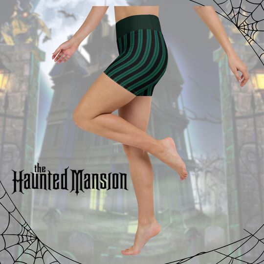 Haunted Mansion womens shorts Disney cosplay Halloween adult athletic wear workout run Disney yoga shorts