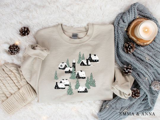 Christmas Sweatshirt, Let It Snow Crewneck, Womens Xmas Holiday Sweater
