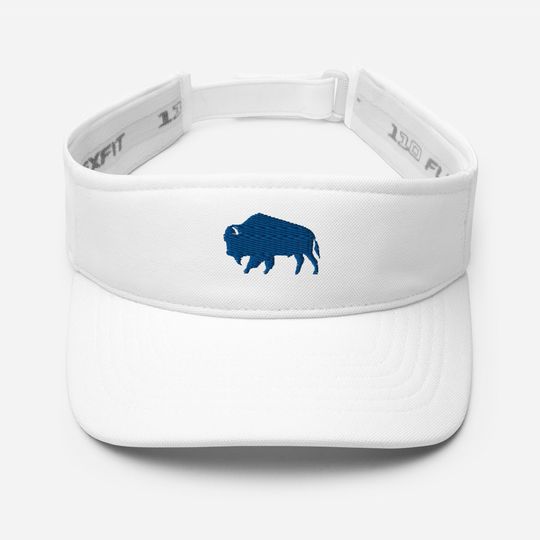 Buffalo Embroidered Visor - Blue | Flexfit 8110 | Bison Sports Cap | Buffalo Bills visor | Bison Embroidered Visor | Buffalo Hat | Go Bills