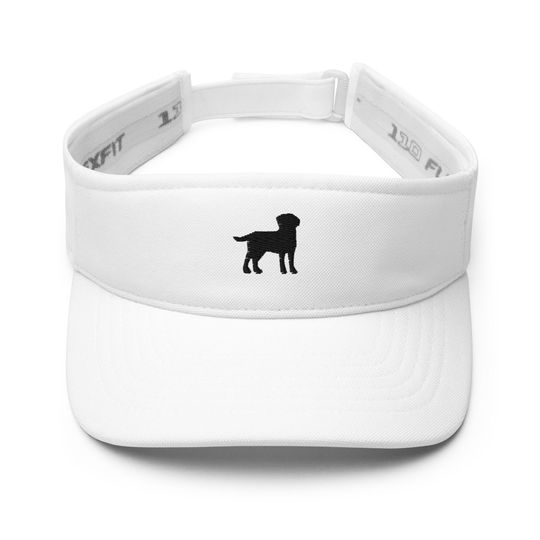 Black Labrador Retriever Embroidered Sun Visor Hat, Lab Mom & Dad Unisex Cap