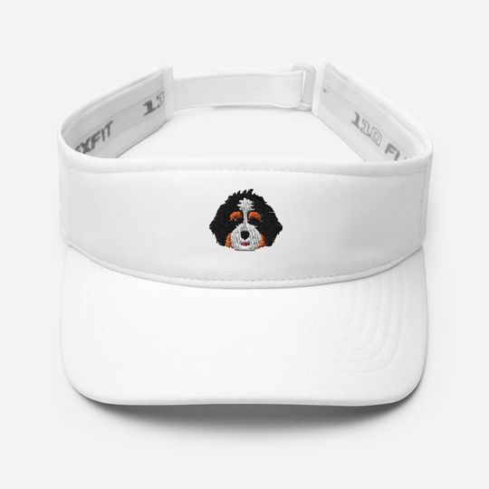 Bernedoodle visor, bernedoodle summer hat, bernedoodle gift, embroidered unisex visor hat, dog mom dad hat.
