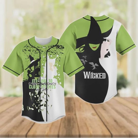 Wicked Baseball Jersey, Elphaba And Glinda Baseball Shirt, Broadway Musical Fan Shirt, Wicked Movie Jersey, Halloween Gifts For Her