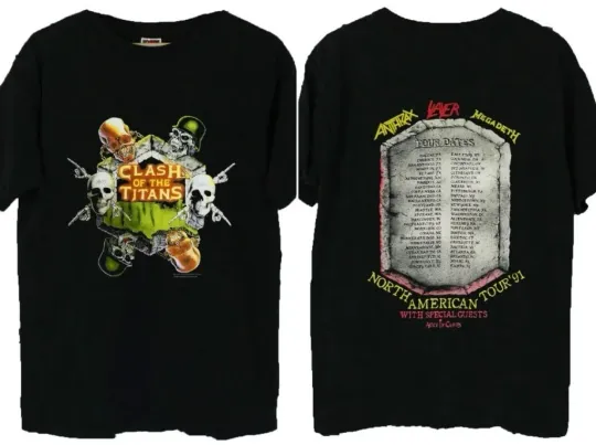 Vintage 1991 clash of the titans north american tour shirt