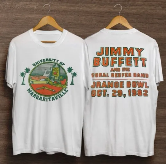 VTG 80s Jimmy Buffett of Margaritaville Concert Tour Classic T-Shirt