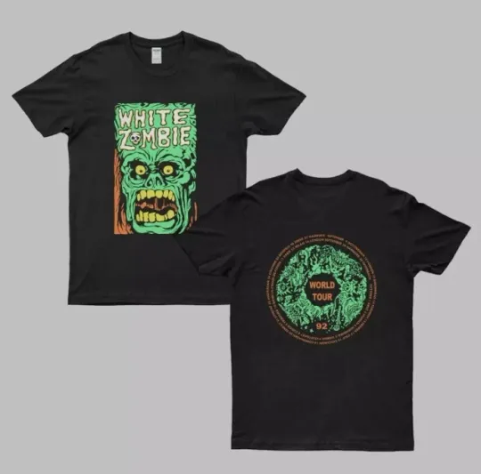 WHITE ZOMBIE mens monster World tour black short sleeve T shirt tee