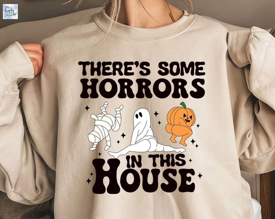 Retro Halloween Sweatshirt, There Some Horrors In This House Sweatshirt, Funny Halloween Sweatshirt