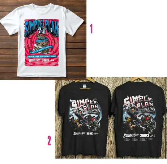 Simple Plan Bigger Than You Think! 25th Anniversary Tour T Shirt