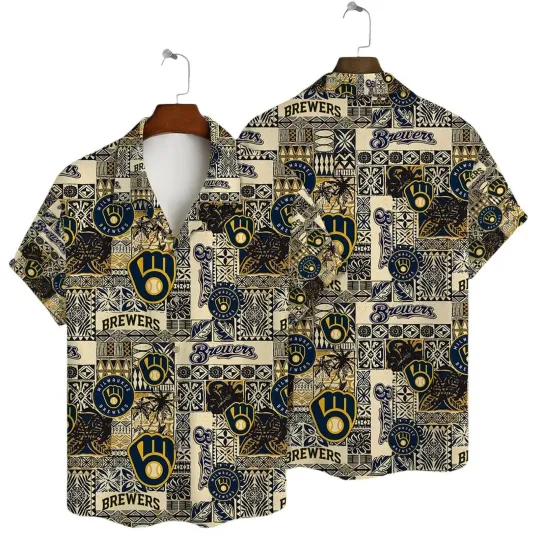 Milwauke Brew Tribal Patchwork Hawaiian Shirt, Gift for Fan