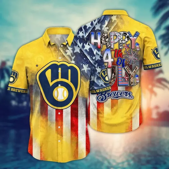 Milwauke Brew 4th of July Celebration Hawaiian Shirt, Gift for Fan