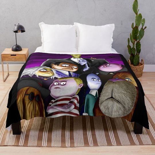 Addams Family Portrait Throw Blanket