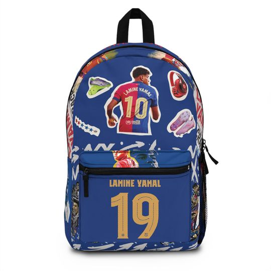 Lamine Yamal Backpack - Customized with Name - Stylish School Bag - Soccer Fan Backpack - Soccer Rucksack - Fan Soccer Gift