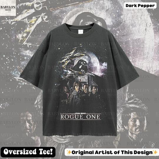 Oversized Star Wars Rogue One T-Shirt, Cassian Andor, Movie and Season 2 Design