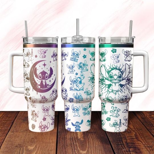 Stitch Engraved Tumbler, Ohana Means Family Tumbler Women