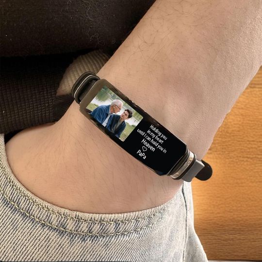 Personalized Photo Bracelet with Text, Custom Picture Silicone Rubber Wristband, Memory Jewelry for Family and Friends