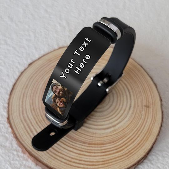 Custom Photo Men's Bracelet | Personalized Memorial Wristband | Unique Gift for Loved Ones | Father's Day Gift