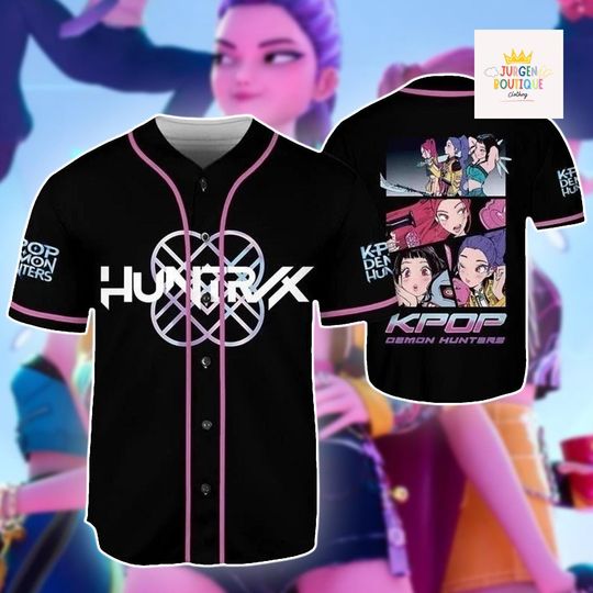 Huntrix Jersey, Demon Hunters Baseball Shirt, Huntrix Girls Shirt, Mira Rumi Joey Shirt, Demon Hunter Merch, Gift For Kpop Fan, Kpop Movie