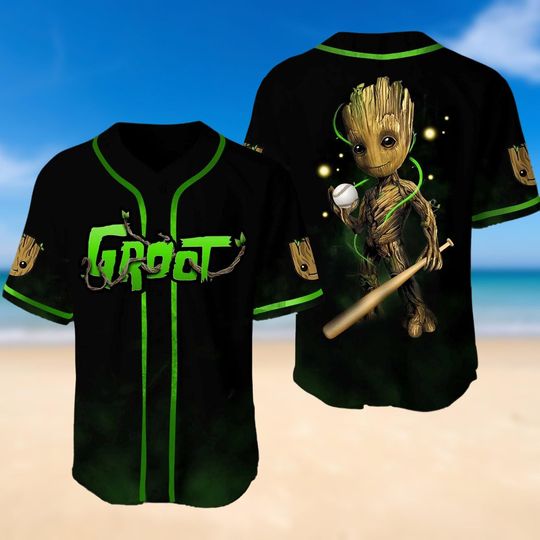 Groot Baseball Shirt, Guardian Of The Galaxy Jersey, Groot Character Basketball Jersey, Marvel Baseball Shirt, Baby Groot Gift Fan