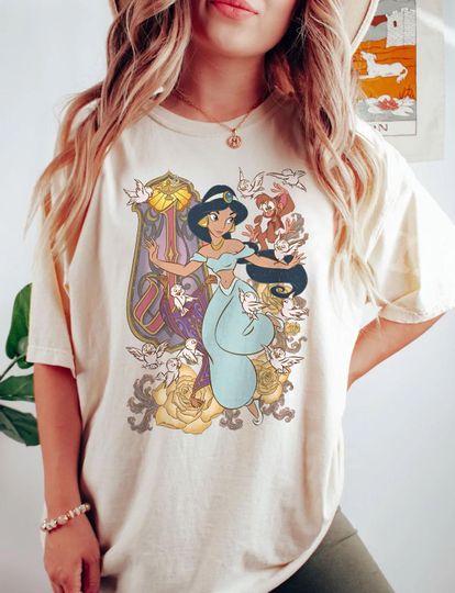 Princess Jasmine Aladdin T-Shirt, Disney Shirt, Disneyworld Princess, Vintage Disney Princess Shirt, Jasmine Disney Shirt