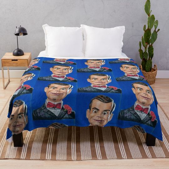 Spooky Goosebumps Ventriloquist Dummy Throw Blanket