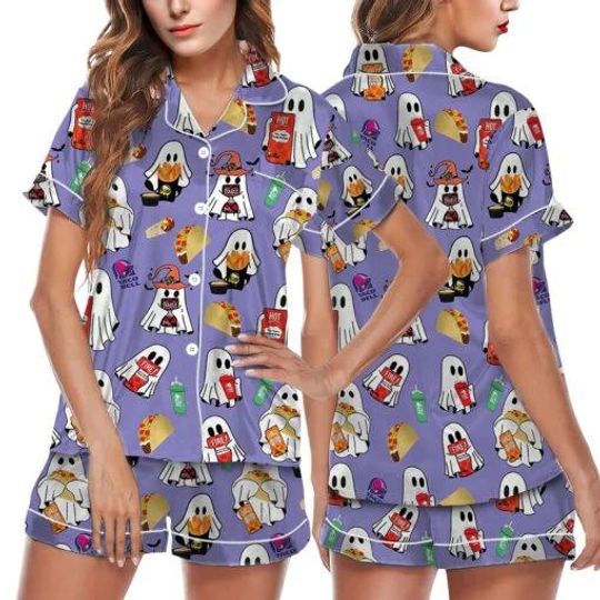 Diet Coke Cute Ghost Halloween Pajamas Set