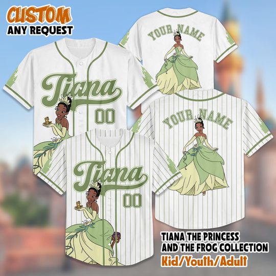 Personalized Tiana The Princess and the Frog Collection Baseball Jersey, Disney Tiana Jersey Shirt, Disneyland Baseball Team Shirt