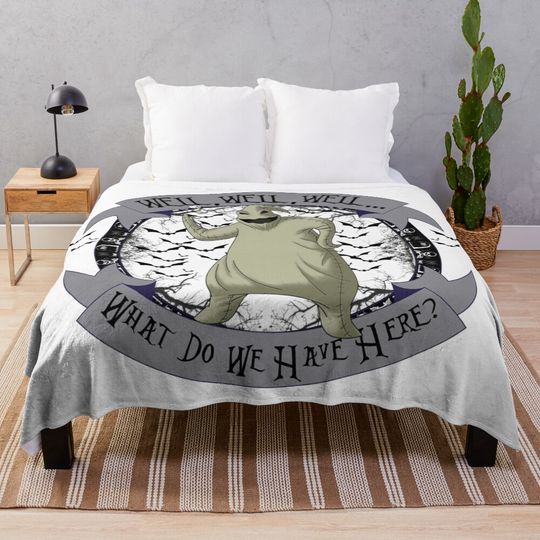 Oogie Boogie Madness - Tim Burton Inspired Art Print Throw Blanket
