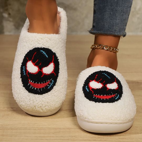 Funny Face Halloween Slippers, Halloween Gift, Christmas Gift