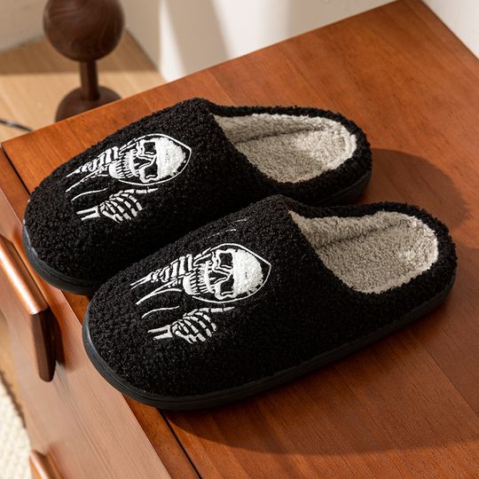 Halloween Funny Skull Face Slippers, Halloween Gift, Christmas Gift