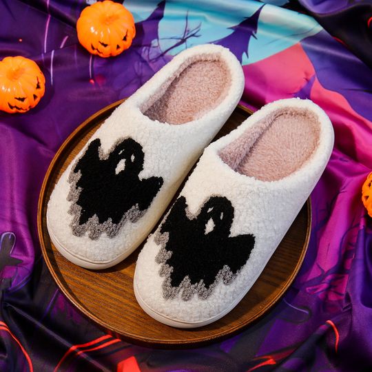 Ladies' Cartoon Ghost Slippers, Halloween Gift, Christmas Gift