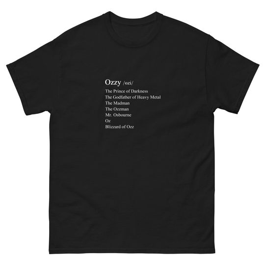 Ozzy Dictionary T-Shirt Inspired by Ozzy Osbourne