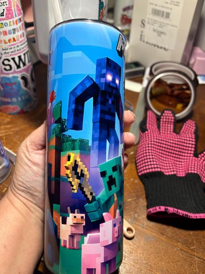 Minecraft Roblox Travel Tumbler – Hot & Cold Cup for Gamers
