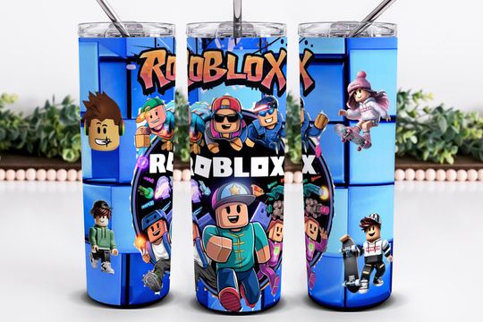 Roblox Tumbler Wrap | Skinny Sublimation Design | Kids Game Design | Inspired Gamer Wrap