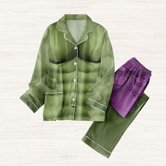 Hulk Cosplay Pajamas Set, The Incredible Hulk Holiday Pajamas, Marvel Fans Women Pajamas, Avengers Superhero Sleepwear, Halloween Gifts