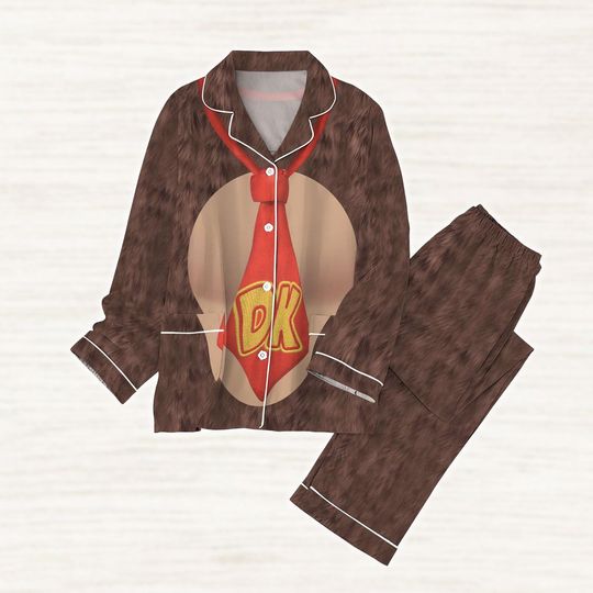 Donkey Kong Pajamas Set, Super Mario Characters Women Pajamas, Funny Halloween  2025 Costume Nightwear, Video Game Nightwear for Fans