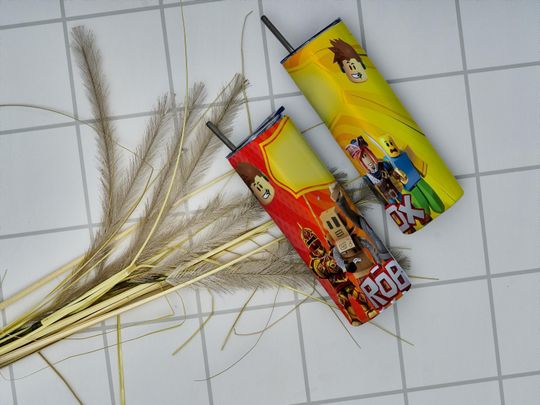 Inspired Game Roblox Tumbler Wrap | Cartoon Characters Sublimation Design | Game Lover Cup