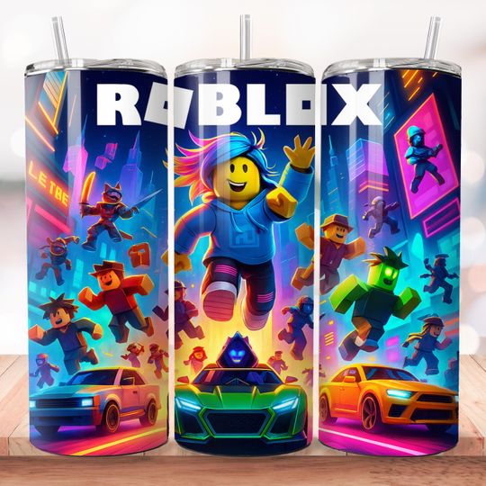 Roblox Tumbler Wrap Cartoon Characters Game Lover Sublimation Design