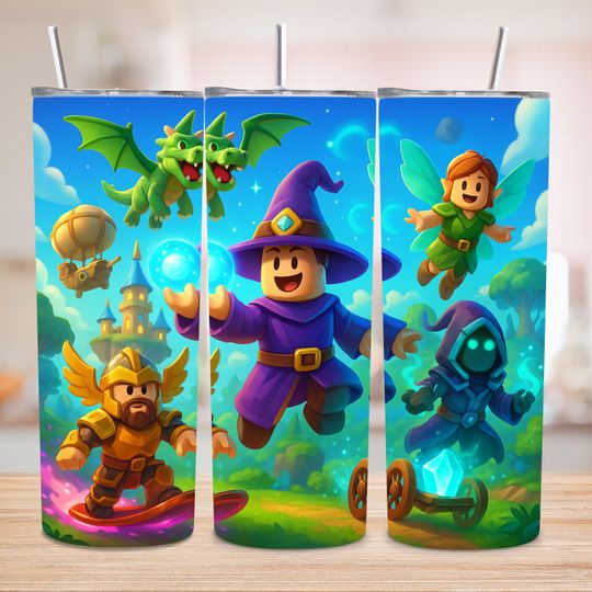 Roblox Tumbler Wrap, Gamer Tumbler, Video Game Wrap, Fun Roblox Design, Gift for Game Lovers