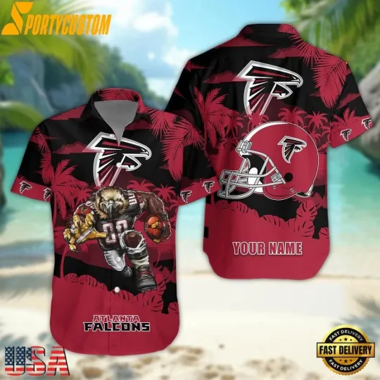 Atlanta Football Team Falconss Hawaiian Button Down Shirt