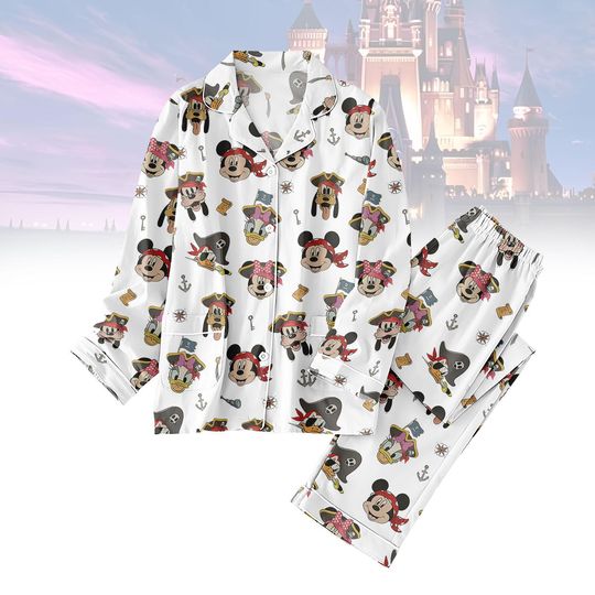Halloween Mickey Pirate Pajamas Set, Disney Pirate Kids Pajamas, Minnie Pirate PJs, Matching Disney Cruise Pajamas, Mickey Mouse Sleepw