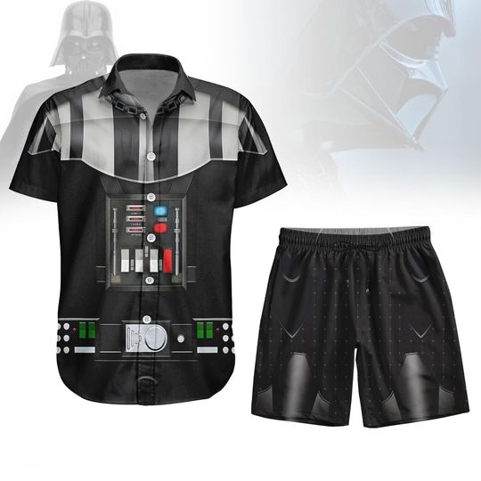 Darth Vader Costume Button Shirt, Star Wars Hawaiian Outfit, Halloween Costume Cosplay Hawaii Shirt, Star Wars Gift For Fan